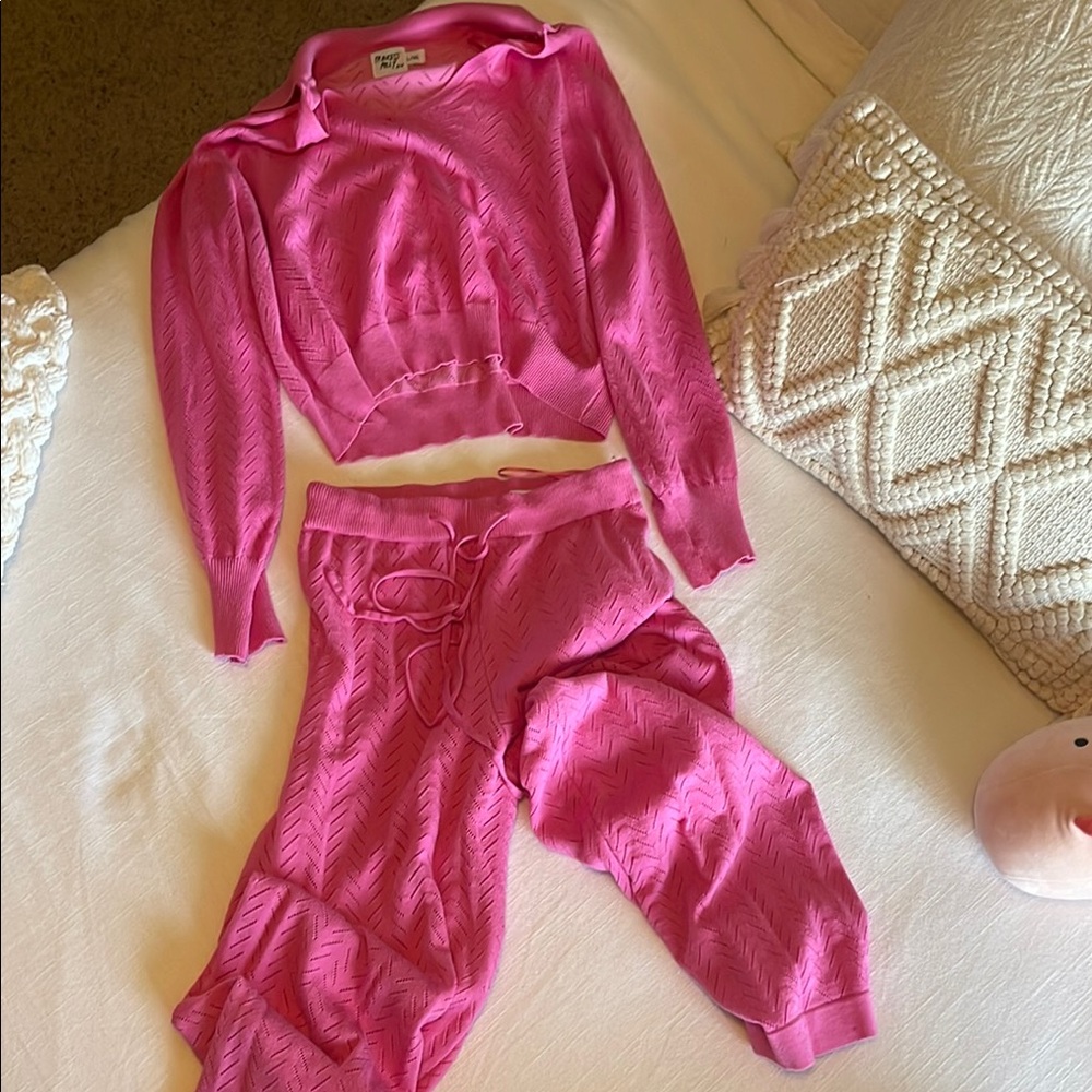 Pink Knit Two-Piece Set